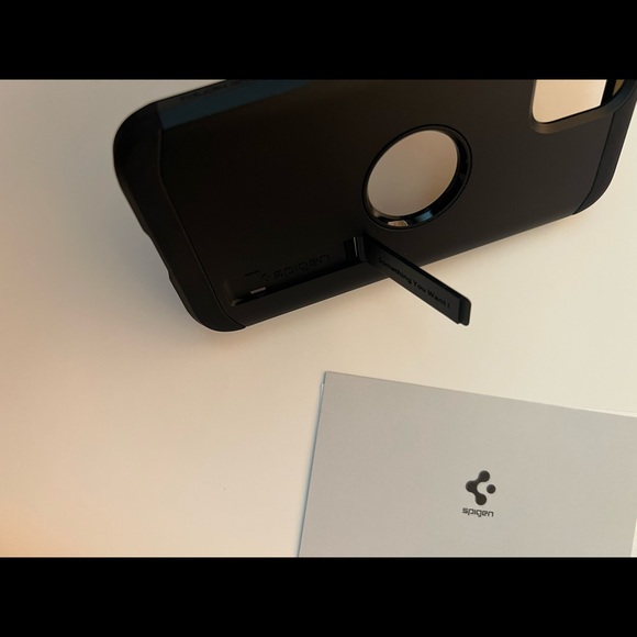 Spigen iPhone 12 mini tough armor case. Black - Picture 3 of 8